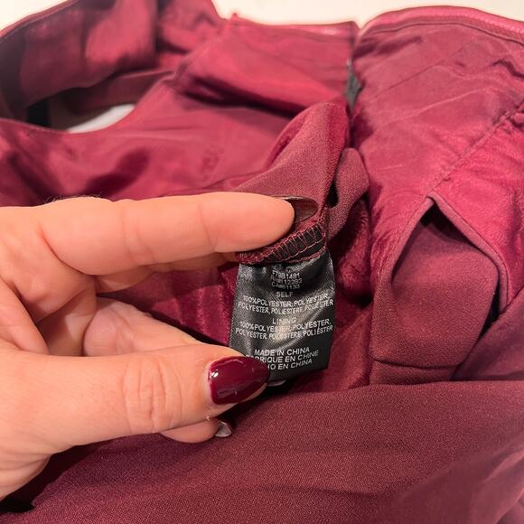 Adelyn Rae Burgundy Off the shoulder Karlie jumpsuit Size Medium - Picture 7 of 10